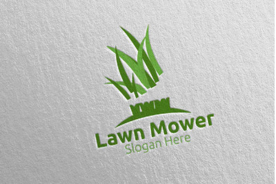 Lawn Mower Gardener Mowing Logo 11