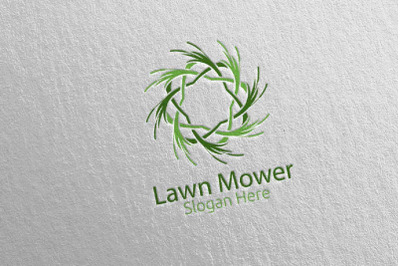 Lawn Mower Gardener Mowing Logo 12