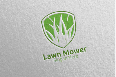 Lawn Mower Gardener Mowing Logo 13