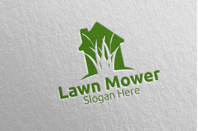 Home Lawn Mower Gardener Mowing Logo 15