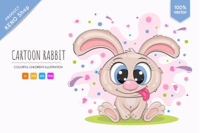 Little cartoon rabbit