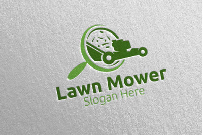 Find Lawn Mower Gardener Mowing Logo 19