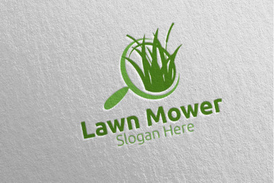 Find Lawn Mower Gardener Mowing Logo 20