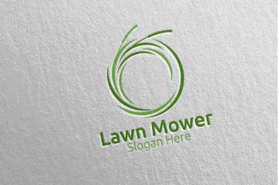 Lawn Mower Gardener Mowing Logo 23