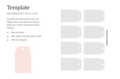 Rectangle Shape Gift Tag Template 3&quot;x1.8&quot;