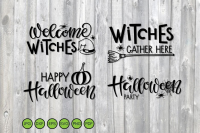 Halloween SVG. Hand drawn Lettering signs. Autumn Holiday