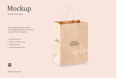 Paper Gift Bag Mockup