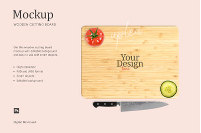 Wooden Cutting Board Mockup