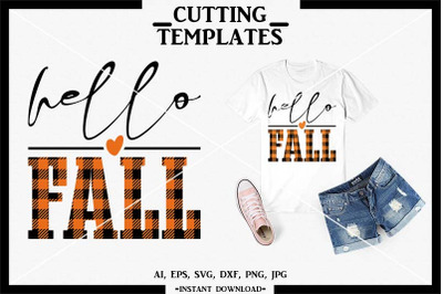 Hello Fall SVG, Fall SVG, Pumpkin, Silhouette, Cricut, Cameo