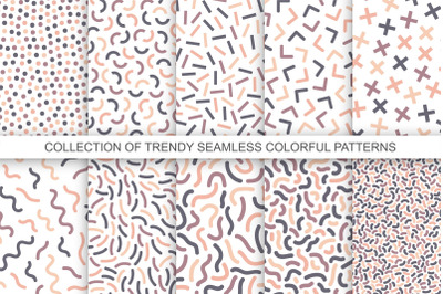 Minimalistic color seamless patterns
