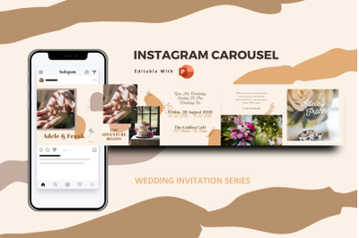 Wedding invitation instagram carousel powerpoint template