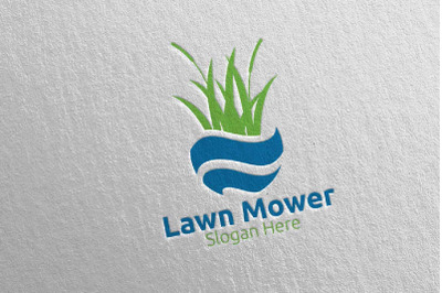 Global Lawn Mower Gardener Mowing Logo 26