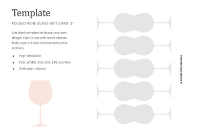 Folded Wine Glass Gift Card 3&amp;quot;