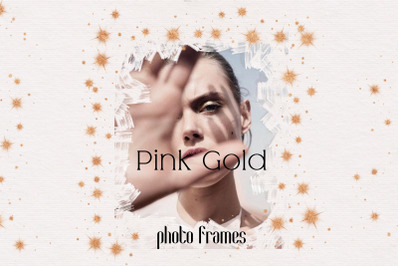 Pink Gold Photo Frame Overlays