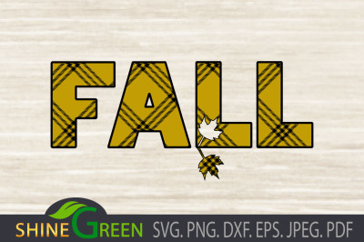 Fall SVG Buffalo Plaid Oak Leaf PNG EPS DXF