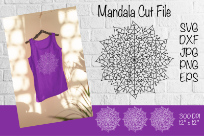 Mandala SVG. Mandala Cut File. Mandala Paper Template.