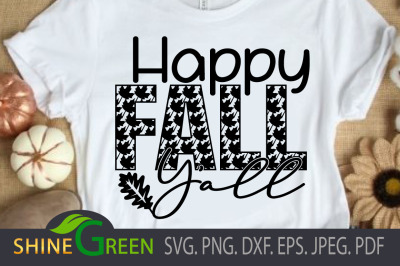 Happy Fall Yall SVG with Oak Leaves
