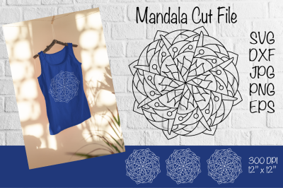 Mandala SVG. Mandala Cut File. Mandala Paper Template.