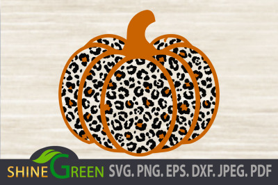 Pumpkin Leopard Print - Fall SVG, PNG, EPS, DXF