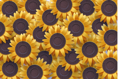 3D Layered Sunflower | SVG | PNG | DXF | EPS