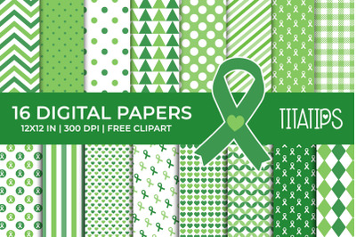 Cancer Awareness Digital Papers, Ribbon Patterns