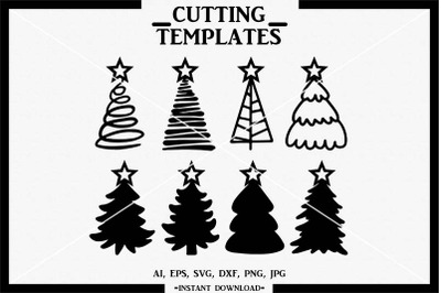 Christmas Tree SVG, Christmas Bundle, Silhouette, Cricut