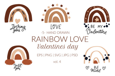 Boho rainbow svg valentines quotes. Valentines day clipart, wedding cl