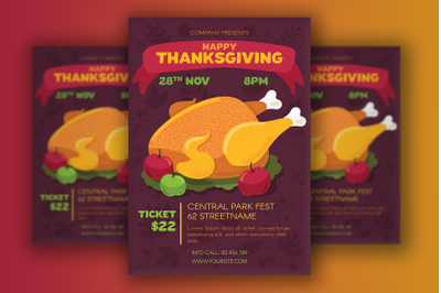Thanksgiving Poster With Turkey