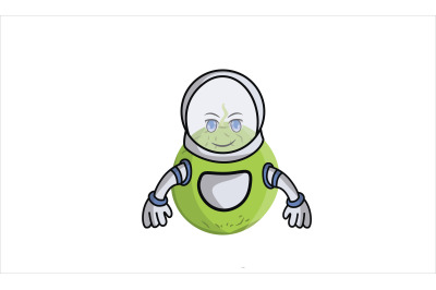 Melon Fruit Astronaut Cartoon Character