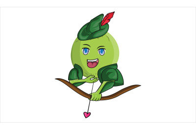 Melon Fruit Robin Cartoon Character