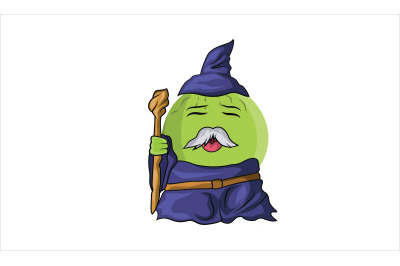 Melon Fruit Wizard Cartoon Character