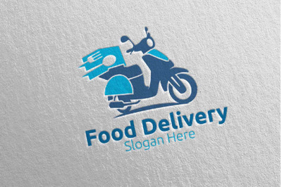 Scooter Fast Food Delivery Logo 7