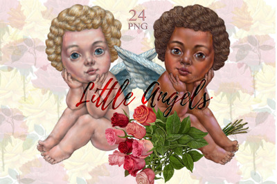 Little Angels, Angels clipart, Baby Angel, Valentine&#039;s Day