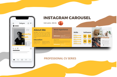 Professional cv resume online instagram carousel powerpoint template