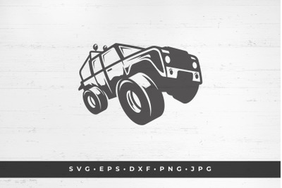 Off road, suv car logo isolated on white background vector illustratio