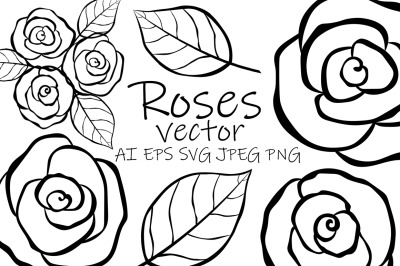 Roses vector. Roses flower. Roses SVG. Roses flower SVG