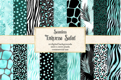 Turquoise Safari Digital Paper