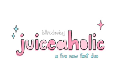 Juiceaholic Font Duo (Doodle Font, Hand Drawn Fonts, Fun Fonts)