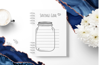 Saving Jar Tracker, Savings Tracker, Money Fund Tracker