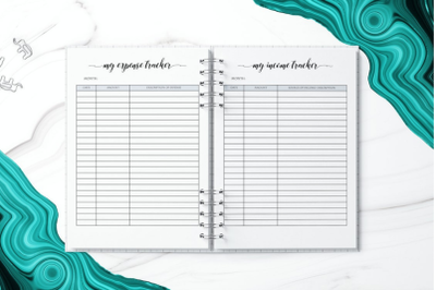 Income and Expense Trackers Set, Spending Tracker for Planner