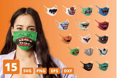 Halloween funny face mask patterns