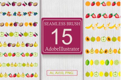 Berry and fruit seamless brush