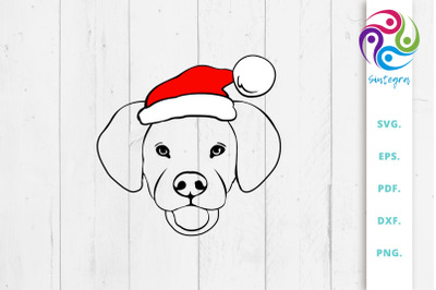 Dog with Santa Hat svg cut file