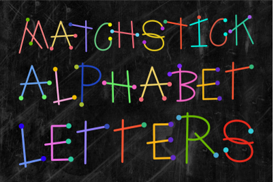 Skinny Matchstick Alphabet Letters