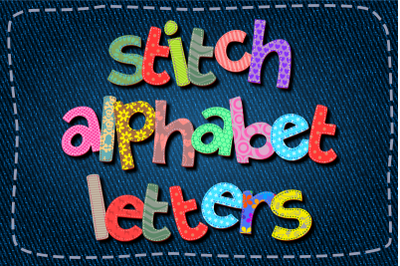 Alphabet Stitch Fabric Clipart Letters