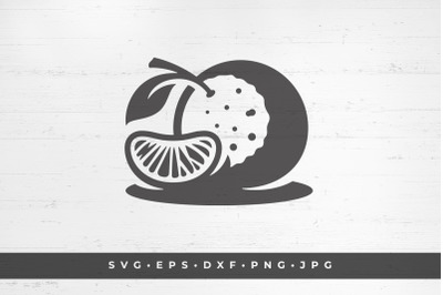 Tangerine icon isolated on white background vector illustration. SVG,