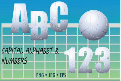 Volleyball clip art alphabet