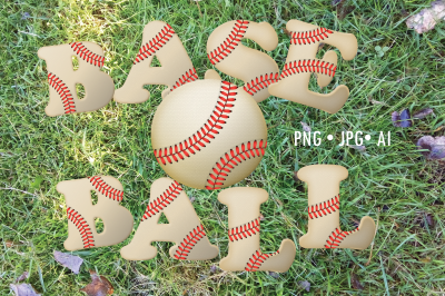 Baseball clip art alphabet