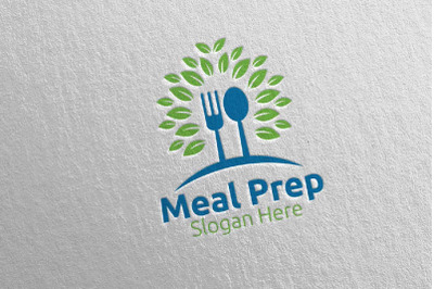 Tree Meal Prep Healthy Food Logo 23