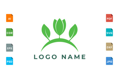 Logo design leaf various abstract shape